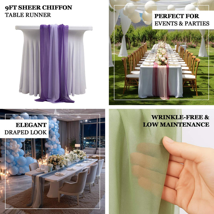 sheer chiffon table runners, table runners, 9ft table drapes, sheer table runners, chiffon runners, runners, table linen#color_parent