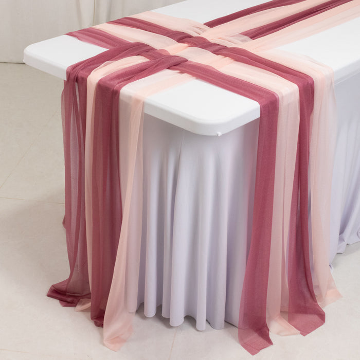 sheer chiffon table runners, table runners, 9ft table drapes, sheer table runners, chiffon runners, runners, table linen#color_parent
