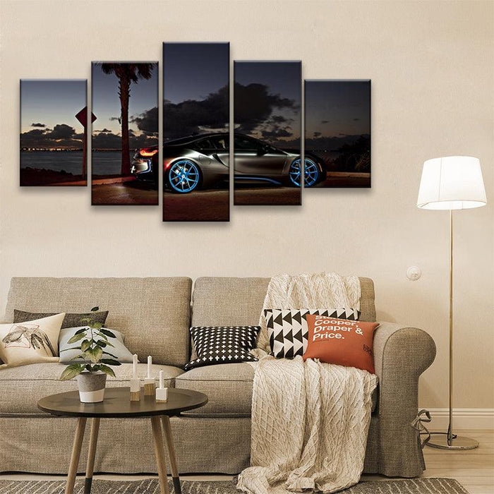 BMW i8 5 Panel Canvas Print Wall Art - GotItHere.com