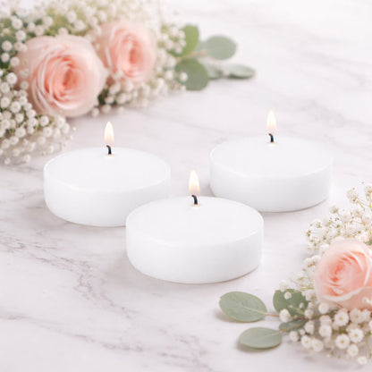 floating candles, candles, wax candle, unscented candles, wax floating candles, white wax candle, floating disc candles#color_white