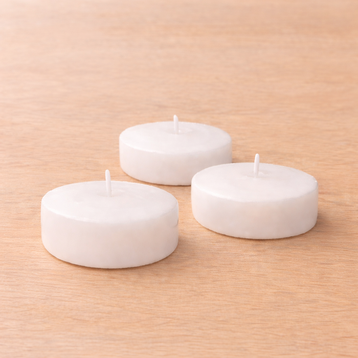 floating candles, candles, wax candle, unscented candles, wax floating candles, white wax candle, floating disc candles#color_white