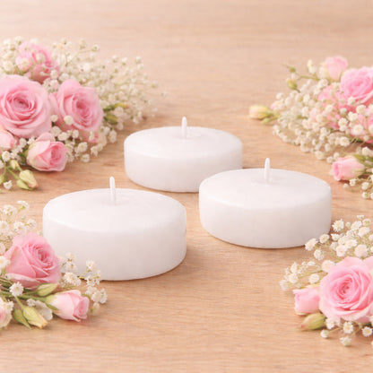 floating candles, candles, wax candle, unscented candles, wax floating candles, white wax candle, floating disc candles#color_white