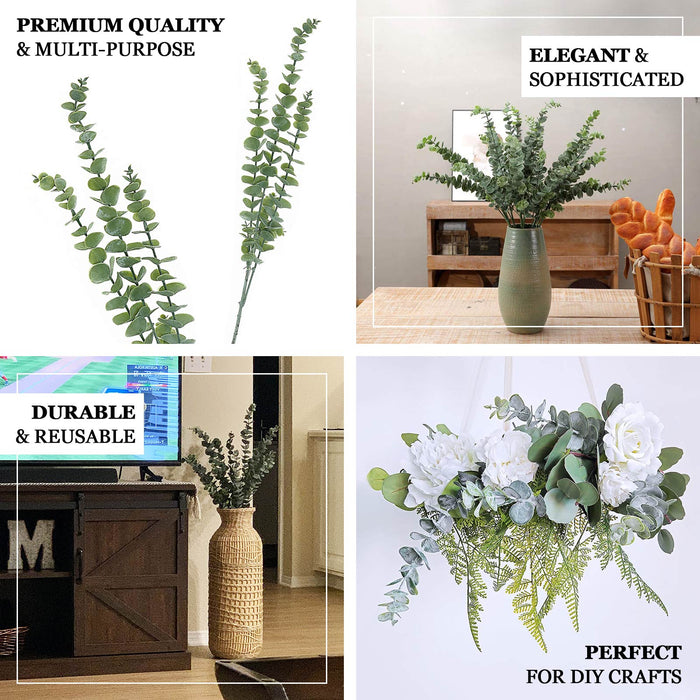 Artificial Indoor Plants, Fake House Plants, Faux Plants, Artificial Plant Decor, Artficial Eucalyptus Plant#color_frosted-green