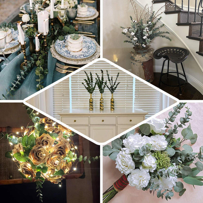 Artificial Indoor Plants, Fake House Plants, Faux Plants, Artificial Plant Decor, Artficial Eucalyptus Plant#color_frosted-green