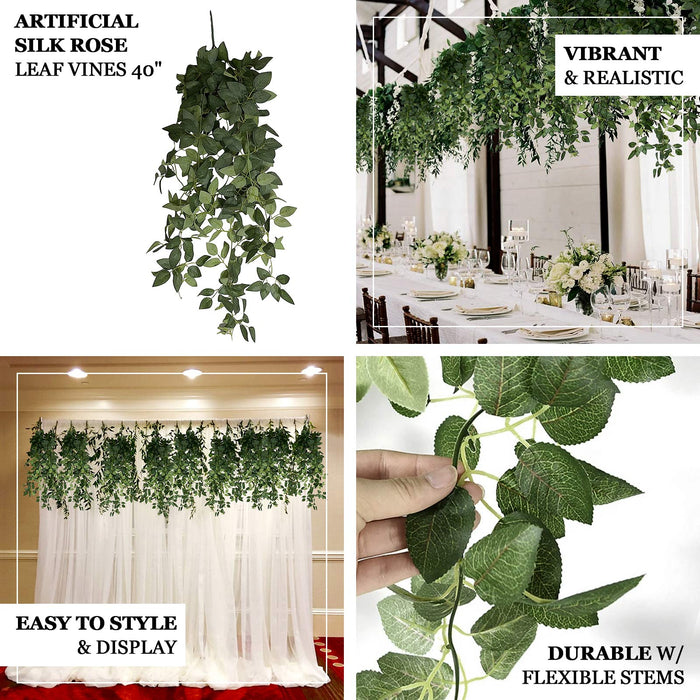 artificial greenery, greenery bushes, rose leaf vines, hanging leaf vines, leaf vines, artificial rose leaf, silk hanging vines#color_parent
