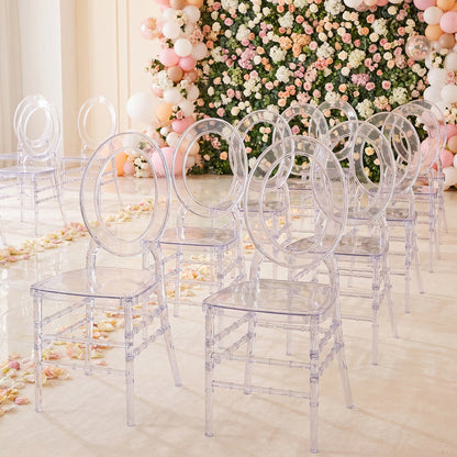acrylic chiavari chairs, clear ghost chairs, transparent chiavari chairs, acrylic event chairs, resin chiavari chairs, stackable chiavari chairs, armless ghost chairs#color_clear