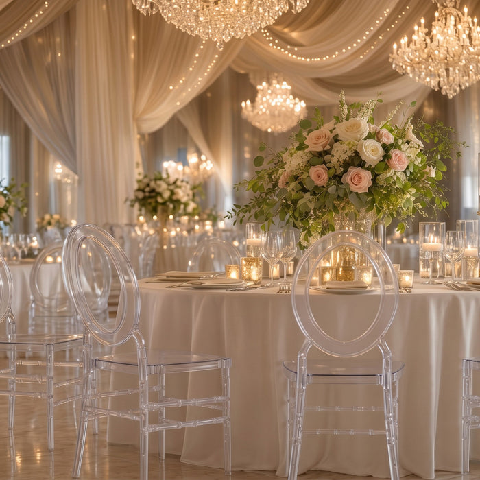 acrylic chiavari chairs, clear ghost chairs, transparent chiavari chairs, acrylic event chairs, resin chiavari chairs, stackable chiavari chairs, armless ghost chairs#color_clear