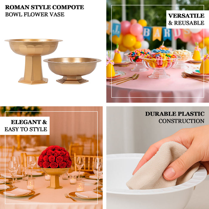 compote bowl, compote vases, compote centerpiece, plastic compote vase, floral compote#color_parent