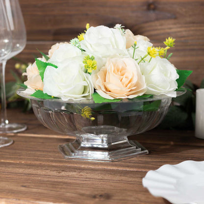 compote bowl, compote vases, compote centerpiece, plastic compote vase, floral compote#color_parent