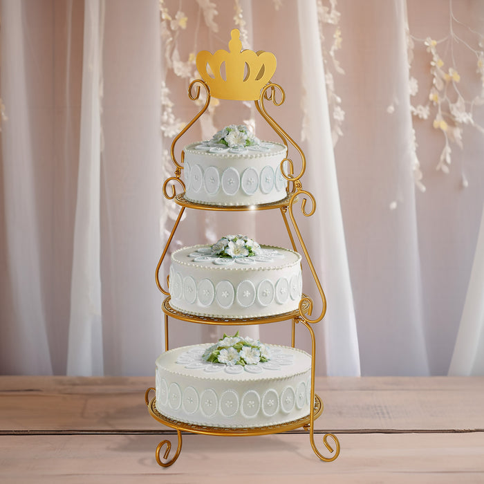 metal, cupcake stand, dessert display stand, tiered cake stand, pedestal dessert stands#color_gold