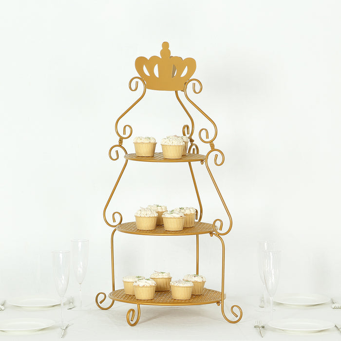 metal, cupcake stand, dessert display stand, tiered cake stand, pedestal dessert stands#color_gold
