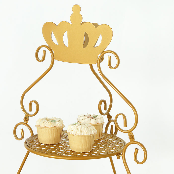 metal, cupcake stand, dessert display stand, tiered cake stand, pedestal dessert stands#color_gold