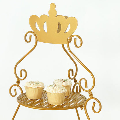 metal, cupcake stand, dessert display stand, tiered cake stand, pedestal dessert stands#color_gold