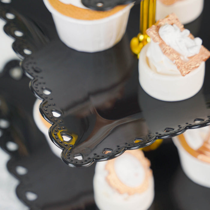 3 tier cupcake stand, plastic cupcake stand, tiered dessert tray, cupcake, display stand, cupcake tower stand#color_black