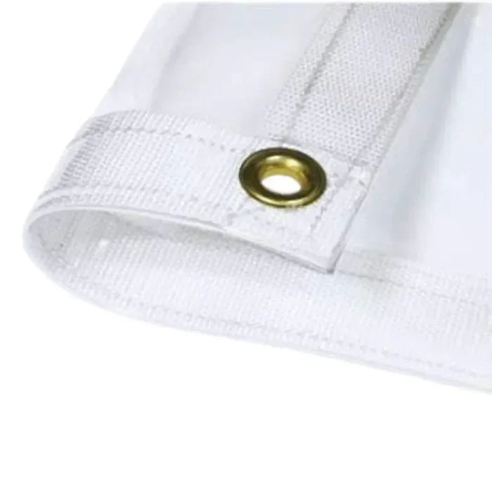 Clear 6' x 8' 30 mil vinyl tarp showing crystal clear corner support