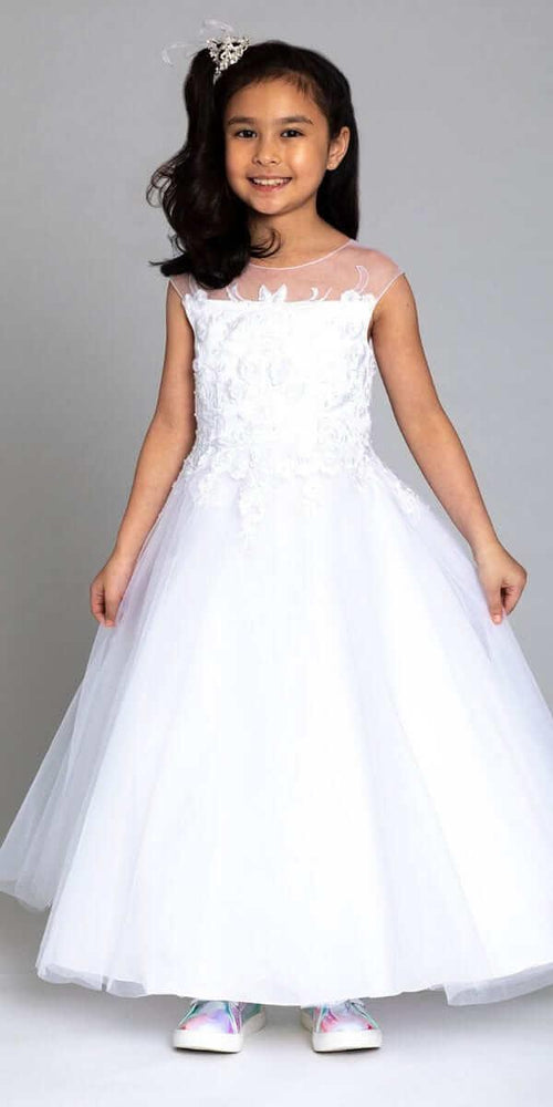 3D Embroidered Flower Tulle Dress - Camille La Vie