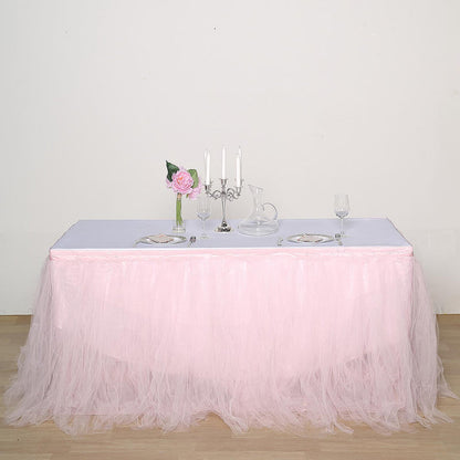 table skirt, tulle table skirt, table skirt tutu, tutu table skirt#color_blush