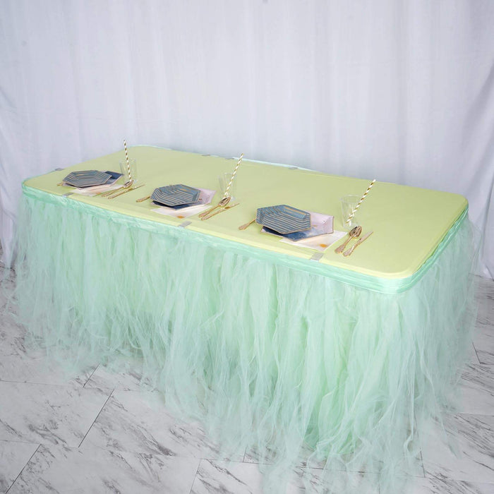 table skirt, tulle table skirt, table skirt tutu, tutu table skirt#color_mint-green