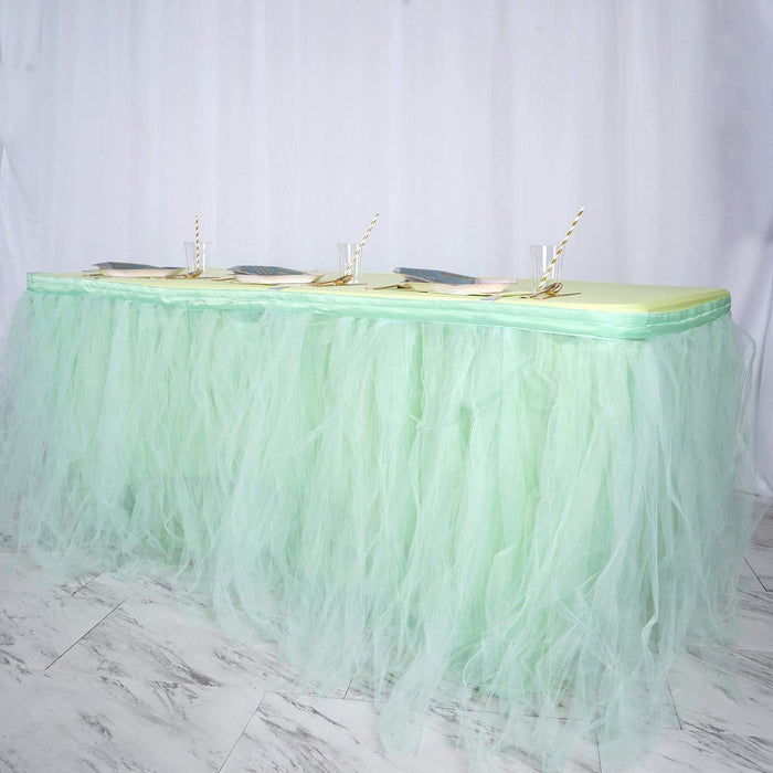 table skirt, tulle table skirt, table skirt tutu, tutu table skirt#color_mint-green