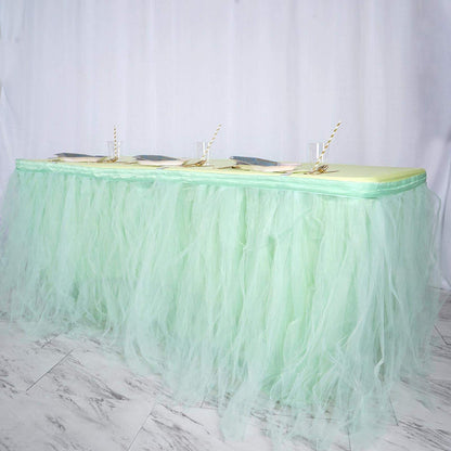 table skirt, tulle table skirt, table skirt tutu, tutu table skirt#color_mint-green