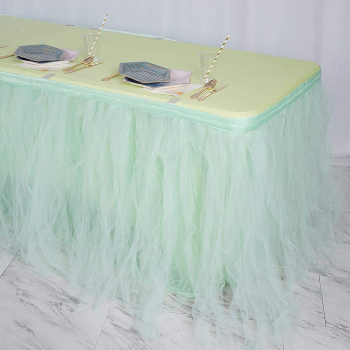 table skirt, tulle table skirt, table skirt tutu, tutu table skirt#color_mint-green