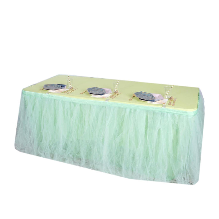 table skirt, tulle table skirt, table skirt tutu, tutu table skirt#color_mint-green