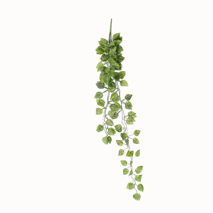 silk, artificial pothos plant, greenery garland, leaf garland, decorative vines#color_green