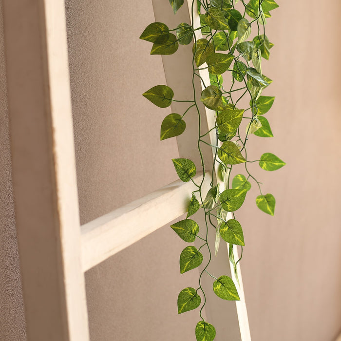 silk, artificial pothos plant, greenery garland, leaf garland, decorative vines#color_green