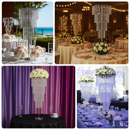 crystal centerpiece, beaded table centerpiece, chandelier stand, floral stand, beaded flower stand, flower stand, 4 tier crystal floral stand, 4 tier floral stand#color_parent