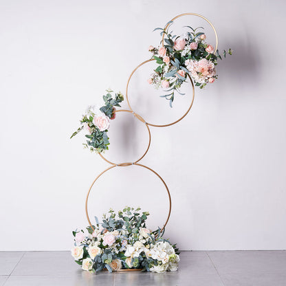 hoop centerpieces, floral hoop centerpiece, metal flower stand, flower stand indoor, outdoor flower stand#color_parent