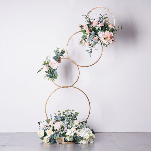 hoop centerpieces, floral hoop centerpiece, metal flower stand, flower stand indoor, outdoor flower stand#color_parent