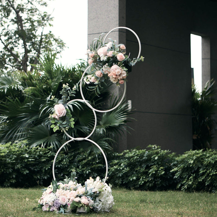 hoop centerpieces, floral hoop centerpiece, metal flower stand, flower stand indoor, outdoor flower stand#color_parent
