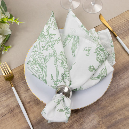 polyester floral napkins, cloth napkins, table napkins, dinner napkins, french toile napkins, decorative napkins#color_parent