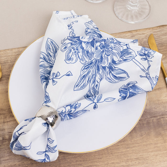 polyester floral napkins, cloth napkins, table napkins, dinner napkins, french toile napkins, decorative napkins#color_parent