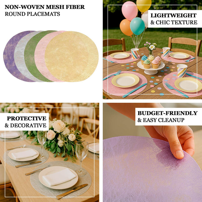 non-woven placemats, mesh fiber placemats, round placemats, table mats, placemats, non-woven table mats, mesh placemats#color_parent