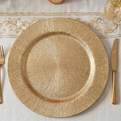 textured acrylic charger plates, acrylic charger plates, decorative charger plates, round acrylic charger plates, gold charger plates#color_gold