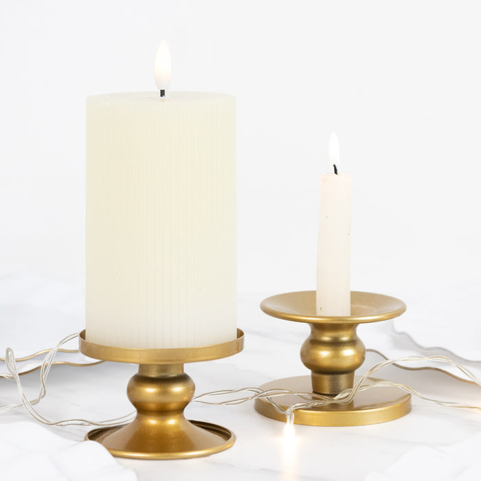 metal candle holder, candle holder, reversible candle holder, taper candle holder, pillar candle holder, candle stands#color_gold
