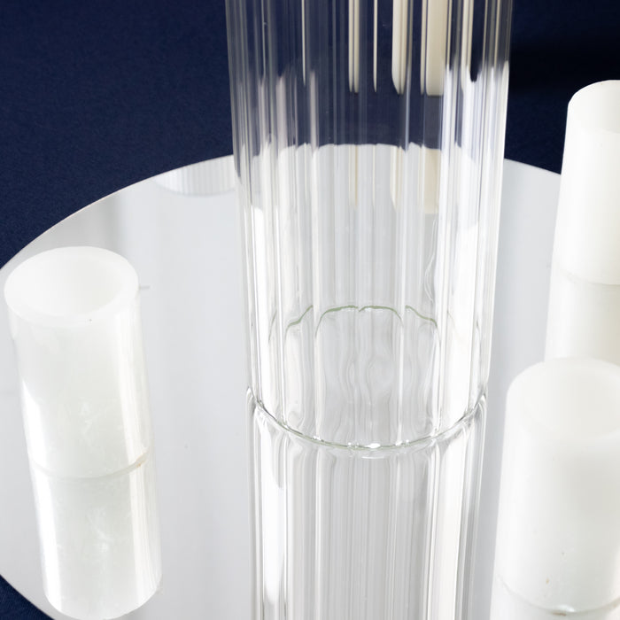 ribbed glass vases, glass vases, clear flower vase, glass vases, flower vases,  ribbed vases, cylinder vase#size_parent