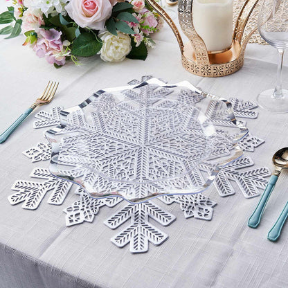 Table Placemats, Vinyl Placemats, Snowflake Placemats, Non Slip Placemats, Dining Table Placemats#color_silver