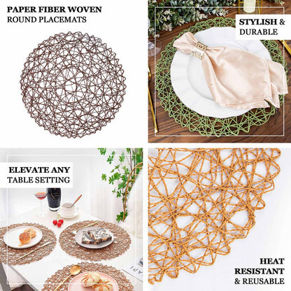 Woven Placemats, metal placemats, round placemats, Modern Placemats, Dining Table Placemats#color_parent