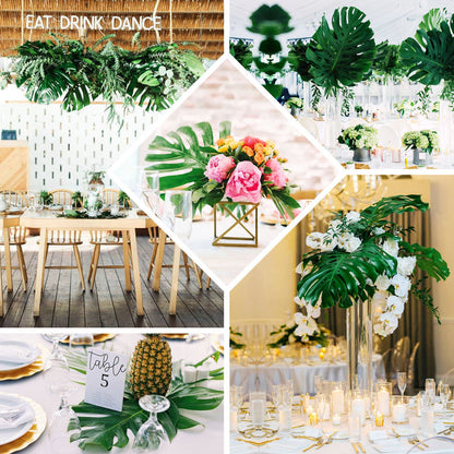 monstera leaf, artificial greenery, faux fern stems, artificial greenery stems, artificial plant stems#color_assorted-green
