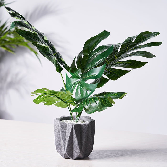 monstera leaf, artificial greenery, faux fern stems, artificial greenery stems, artificial plant stems#color_assorted-green
