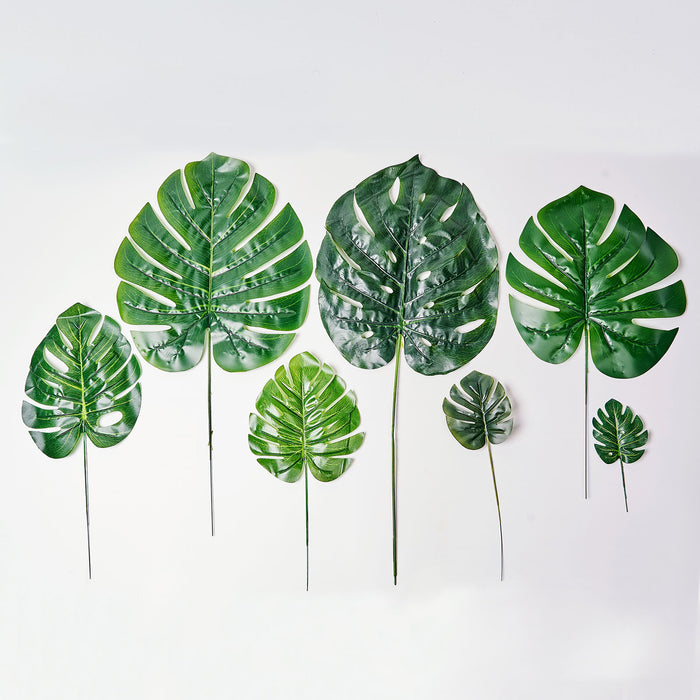 monstera leaf, artificial greenery, faux fern stems, artificial greenery stems, artificial plant stems#color_assorted-green