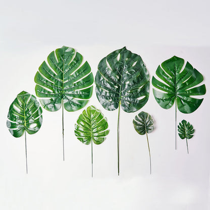 monstera leaf, artificial greenery, faux fern stems, artificial greenery stems, artificial plant stems#color_assorted-green