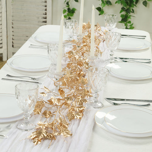 metallic gold garland, artificial garland, leaf garland, hanging garland, gold hanging vine, ivy leaf garland#color_parent