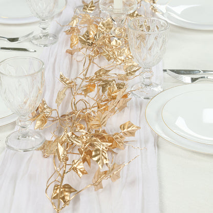metallic gold garland, artificial garland, leaf garland, hanging garland, gold hanging vine, ivy leaf garland#color_parent