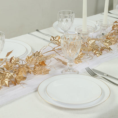 metallic gold garland, artificial garland, leaf garland, hanging garland, gold hanging vine, ivy leaf garland#color_parent