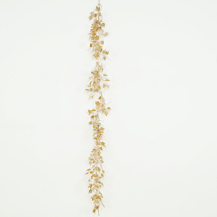 metallic gold garland, artificial garland, leaf garland, hanging garland, gold hanging vine, ivy leaf garland#color_parent