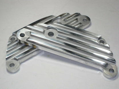 70-4711 Triumph finned passenger footpeg engine plate set unit 650 aluminum