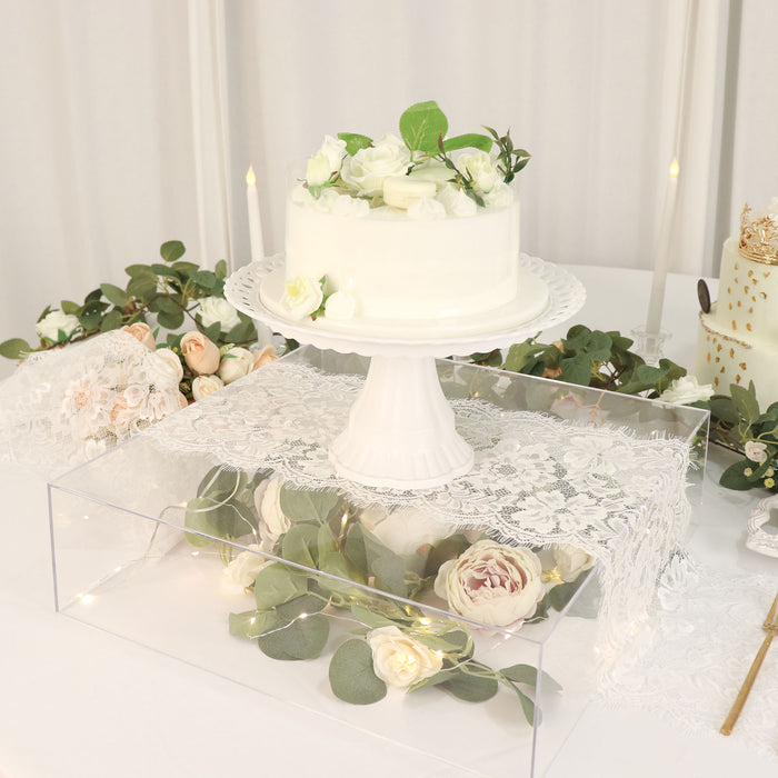 Acrylic Display Box, Pedestal Stand, Plastic Display Box, Pedestal Riser, Cake Separator#color_clear